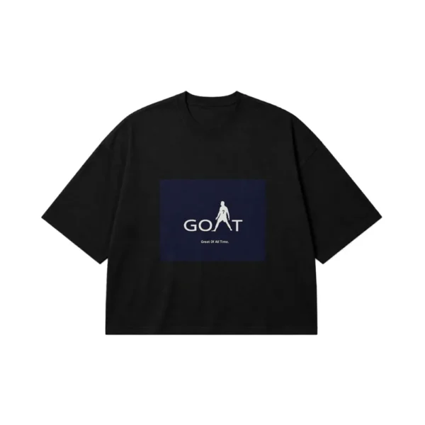 تیشرت باکسی کریستیانو رونالدو طرح GOAT کد po4267