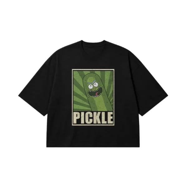 تیشرت باکسی ریک و مورتی طرح پیکل ریک (Pickle Rick) کد po4281