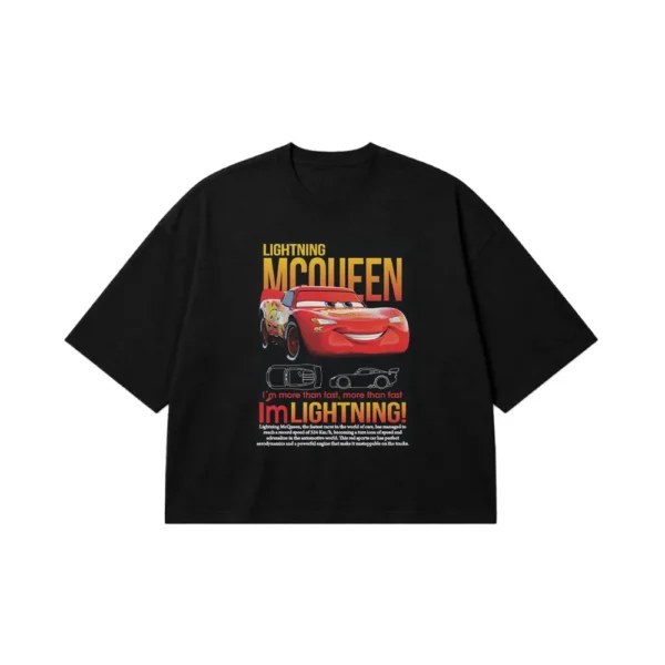 تیشرت باکسی ماشین‌ها طرح لایتنینگ مک‌کوئین (Lightning McQueen) کد po4284