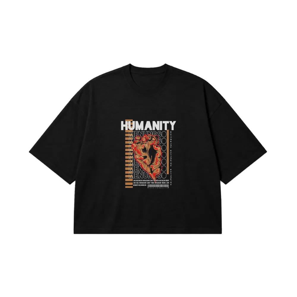 تیشرت باکسی جمجمه طرح Humanity کد po4308