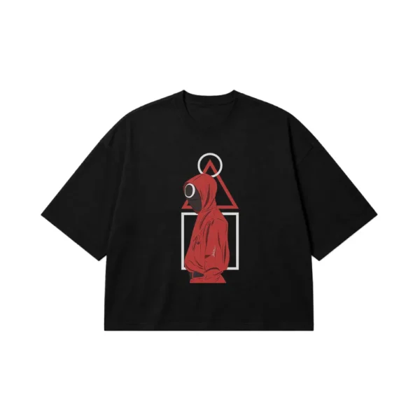 تیشرت باکسی بازی مرکب طرح نگهبان قرمز (Squid Game) کد po4313