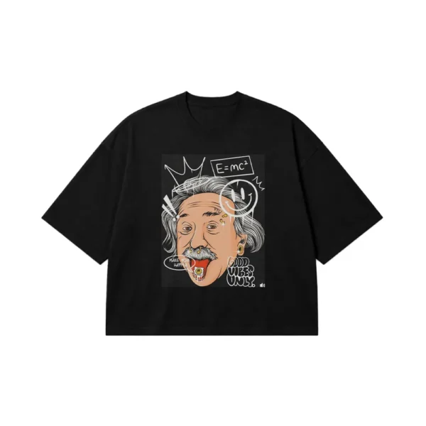 تیشرت باکسی آلبرت اینشتین طرح حال خوب (Albert Einstein) کد po4336