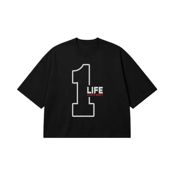 تیشرت باکسی تایپوگرافی یک زندگی (One Life) کد po4351