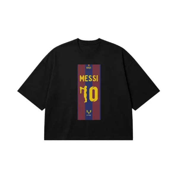 تیشرت باکسی لیونل مسی طرح شماره ۱۰ بارسلونا (Lionel Messi) کد po4372