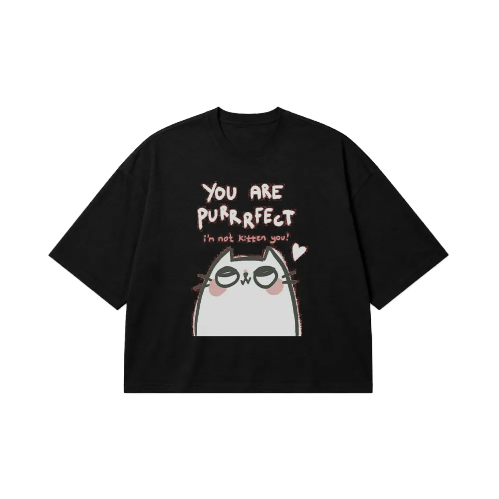 تیشرت باکسی گربه طرح You Are Purrfect کد po4377