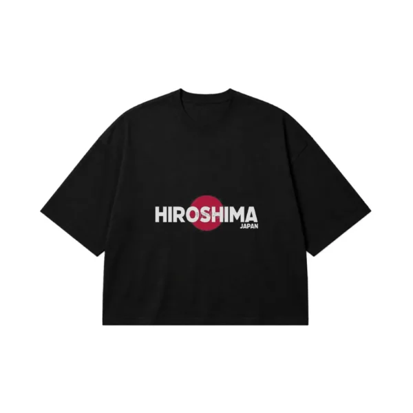 تیشرت باکسی ژاپن طرح تایپوگرافی Hiroshima کد po442