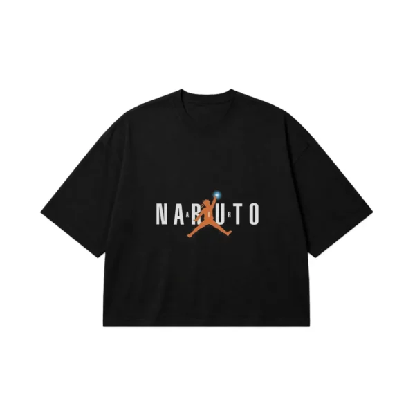 تیشرت باکسی انیمه ناروتو طرح پرش بسکتبال (Naruto) کد po4420