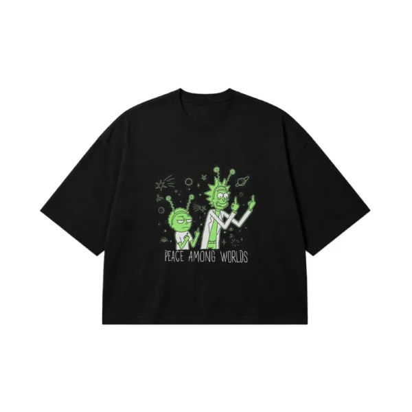 تیشرت باکسی ریک و مورتی طرح Peace Among Worlds کد po4475