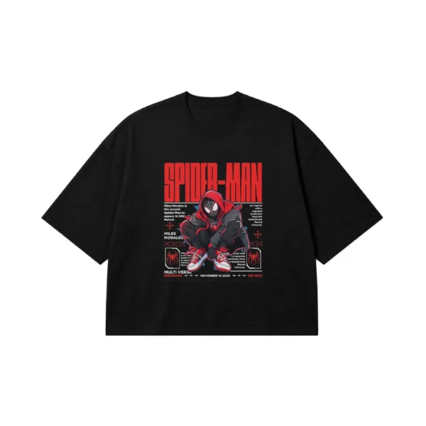 تیشرت باکسی مرد عنکبوتی طرح مایلز مورالز (Miles Morales) کد po4485