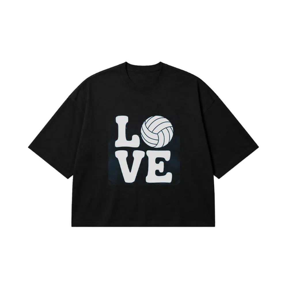 تیشرت باکسی والیبال طرح Love کد po4599