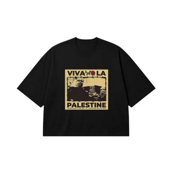 تیشرت باکسی طرح فلسطین Viva La Palestine کد po4639