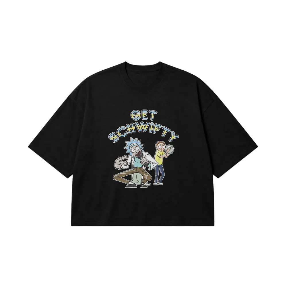 تیشرت باکسی ریک و مورتی طرح Get Schwifty کد po4789