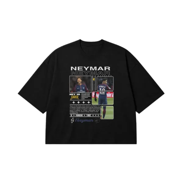 تیشرت باکسی نیمار طرح کلاژ فوتبالی (Neymar) کد po4805