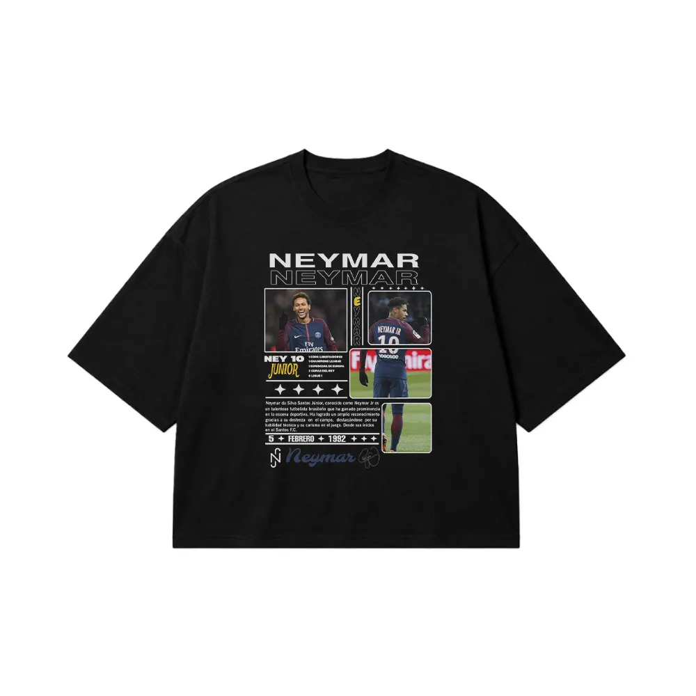 تیشرت باکسی نیمار طرح کلاژ فوتبالی (Neymar) کد po4805