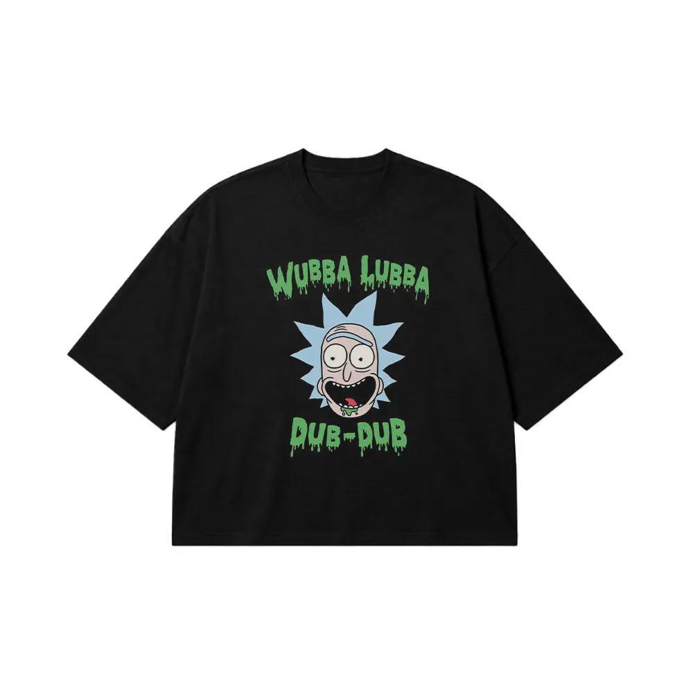 تیشرت باکسی ریک و مورتی طرح Wubba Lubba Dub Dub کد po4817
