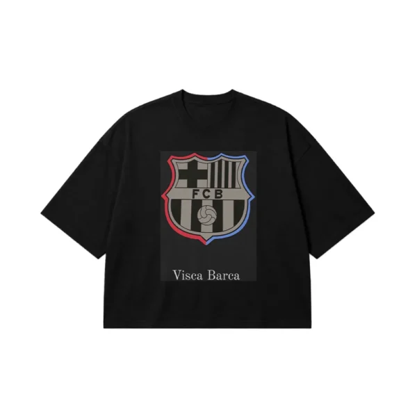 تیشرت باکسی باشگاه بارسلونا طرح لوگوی Visca Barça کد po4820