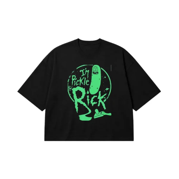 تیشرت باکسی ریک و مورتی طرح پیکل ریک (Pickle Rick) کد po4853