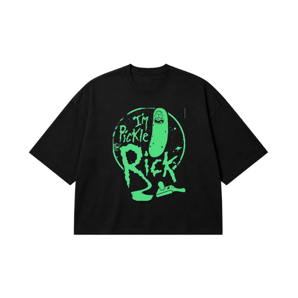 تیشرت باکسی ریک و مورتی طرح پیکل ریک (Pickle Rick) کد po4853