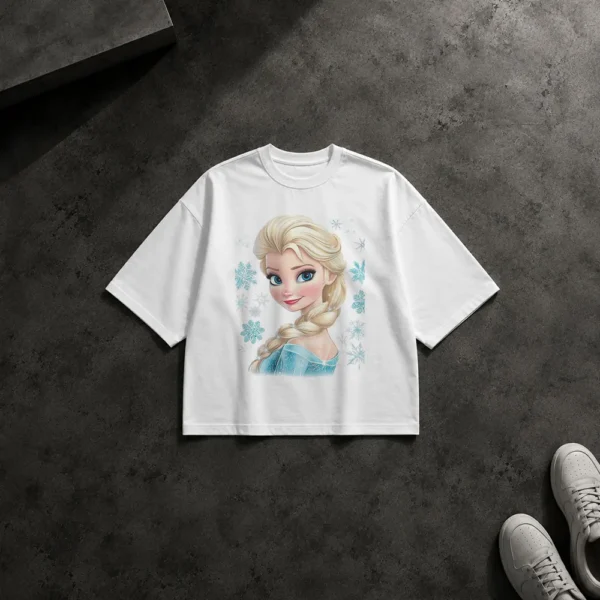 تیشرت باکسی فروزن طرح پرتره السا (Elsa) کد po5338