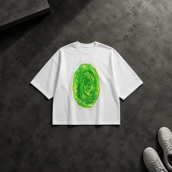 تیشرت باکسی ریک و مورتی طرح پورتال سبز (Rick and Morty) کد po5356