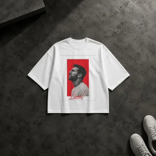 تیشرت باکسی لیونل مسی طرح پرتره (Lionel Messi) کد po5375