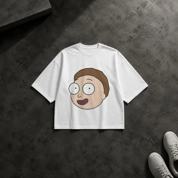 تیشرت باکسی ریک و مورتی طرح صورت مورتی (Morty) کد po5497