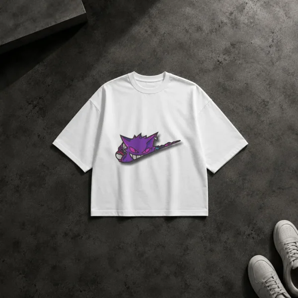 تیشرت باکسی نایکی و پوکمون طرح گنگار (Gengar) کد po5618