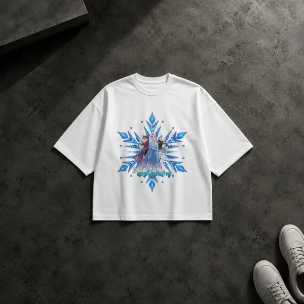تیشرت باکسی فروزن طرح السا و آنا (Into the Unknown) کد po5661