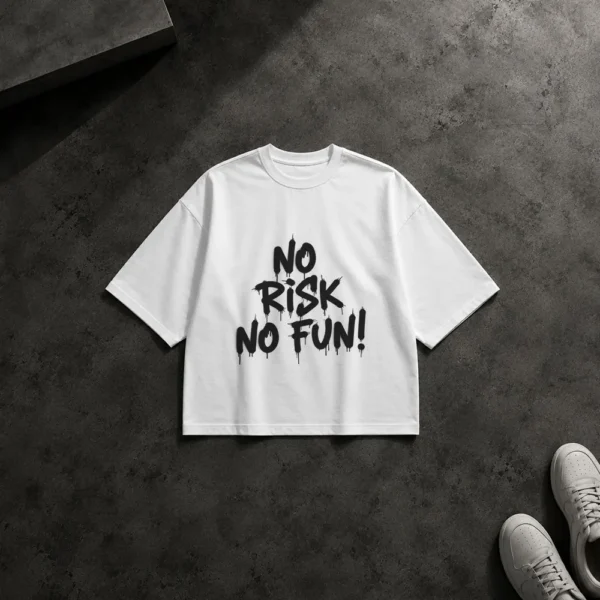 تیشرت باکسی انگیزشی طرح No Risk No Fun کد po5715