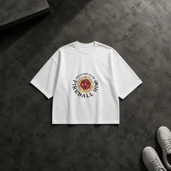 تیشرت باکسی چیزهای عجیب طرح باشگاه هل‌فایر (Hellfire Club) کد po5745
