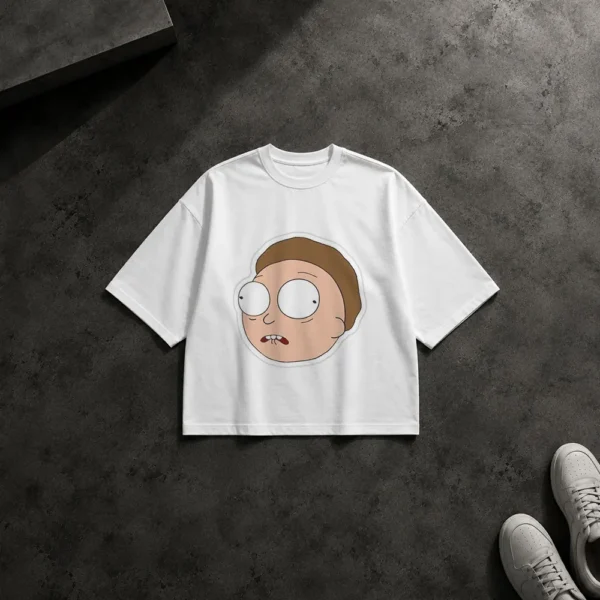 تیشرت باکسی ریک و مورتی طرح چهره مورتی (Morty) کد po5759
