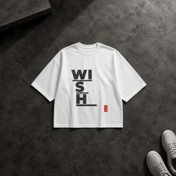 تیشرت باکسی تایپوگرافی مینیمال WISH کد po588