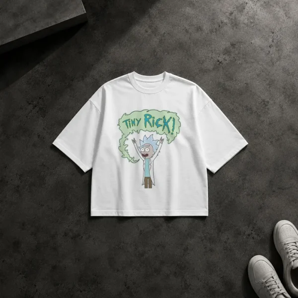 تیشرت باکسی ریک و مورتی طرح تینی ریک (Tiny Rick) کد po5926