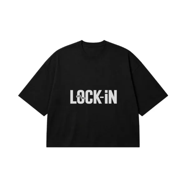 تیشرت باکسی انگیزشی طرح Lock In کد po604