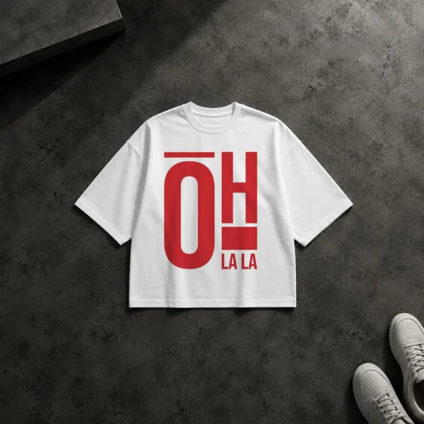 تیشرت باکسی تایپوگرافی اوه لا لا (Oh La La) کد po6195