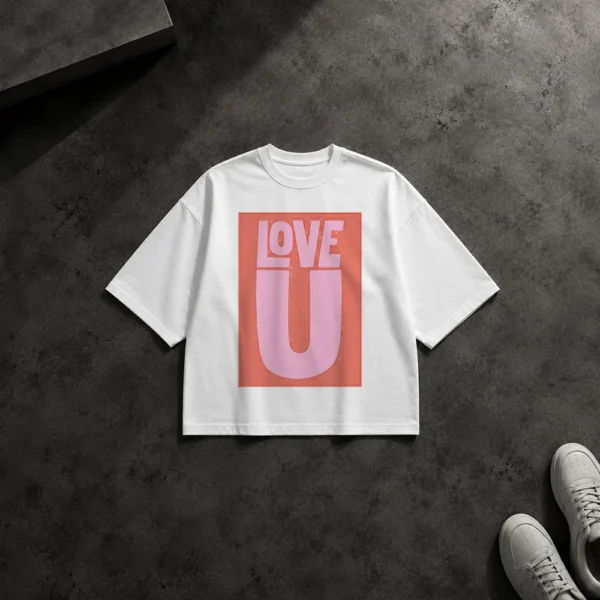 تیشرت باکسی تایپوگرافی لاو یو (Love You) کد po6206