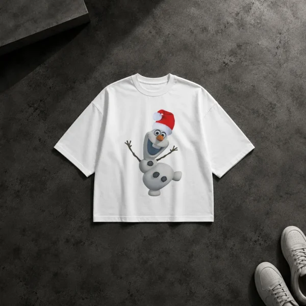 تیشرت باکسی فروزن طرح اولاف کریسمسی (Olaf) کد po6229