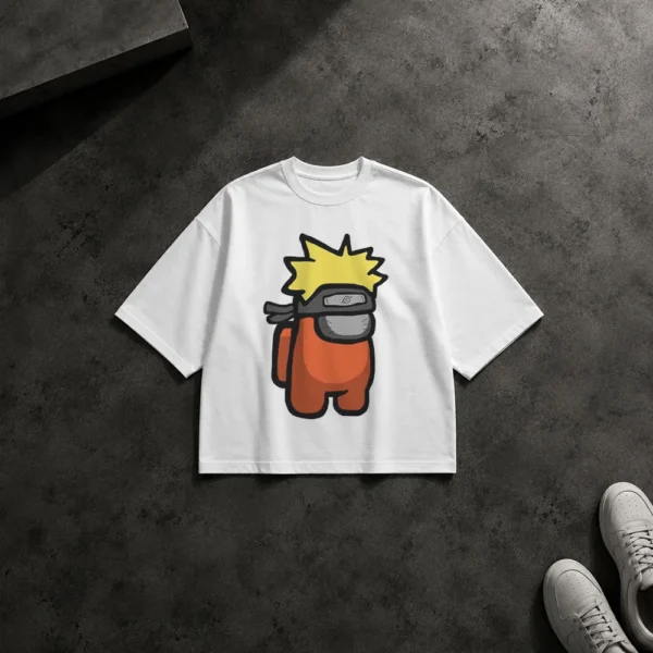 تیشرت باکسی انیمه ناروتو طرح امونگ آس (Naruto) کد po6253