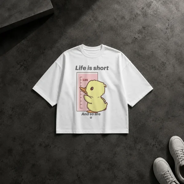 تیشرت باکسی نوشته Life Is Short And So Are You کد po6366