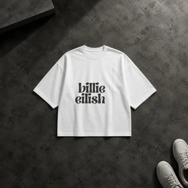 تیشرت باکسی بیلی آیلیش طرح تایپوگرافی (Billie Eilish) کد po6452