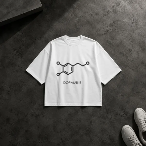 تیشرت باکسی طرح مولکول دوپامین (Dopamine) کد po6681