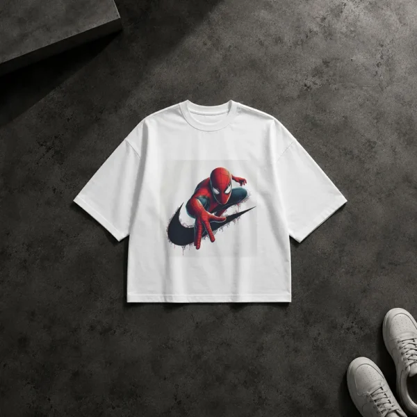 تیشرت باکسی مرد عنکبوتی طرح اکشن (Spider-Man) کد po6693