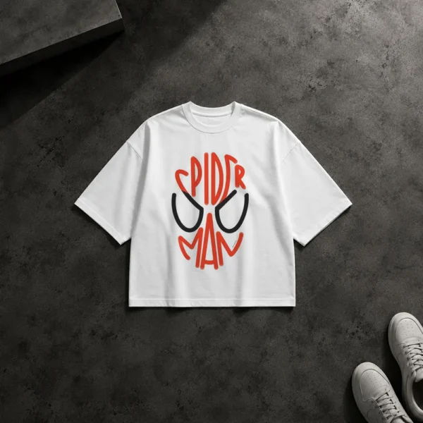 تیشرت باکسی مرد عنکبوتی طرح لوگوی مینیمال (Spider-Man) کد po6713
