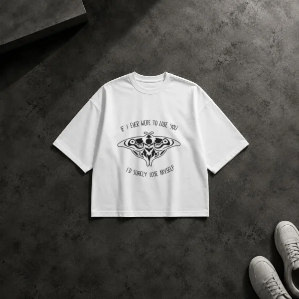 تیشرت باکسی طرح دارک پروانه و دلتنگی کد po6721