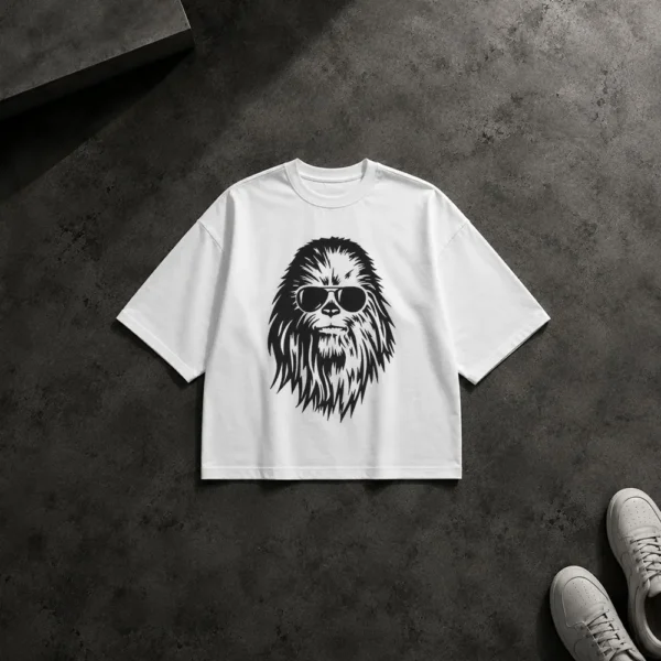 تیشرت باکسی جنگ ستارگان طرح چوباکا عینکی (Chewbacca) کد po6770