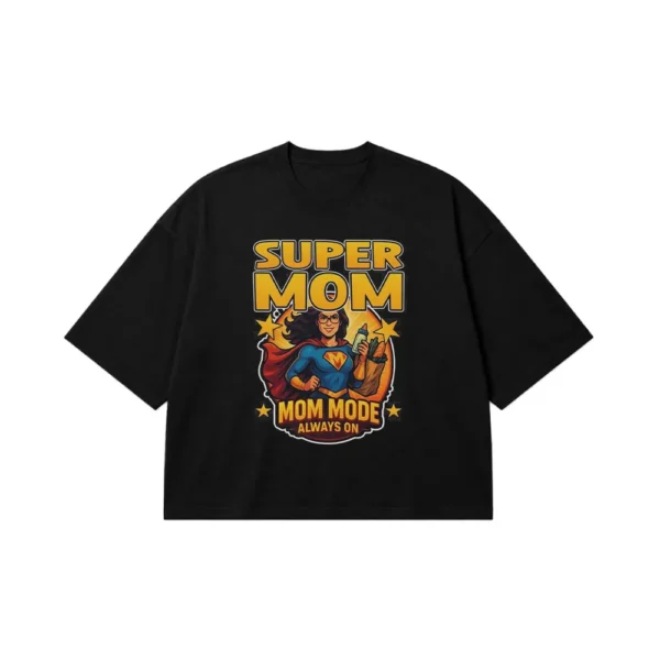 تیشرت باکسی مادر طرح ابرقهرمان (Super Mom) کد po726