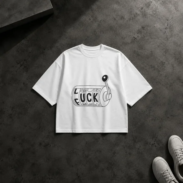 تیشرت باکسی تایپوگرافی Lucky طرح دستگاه اسلات کد po7305