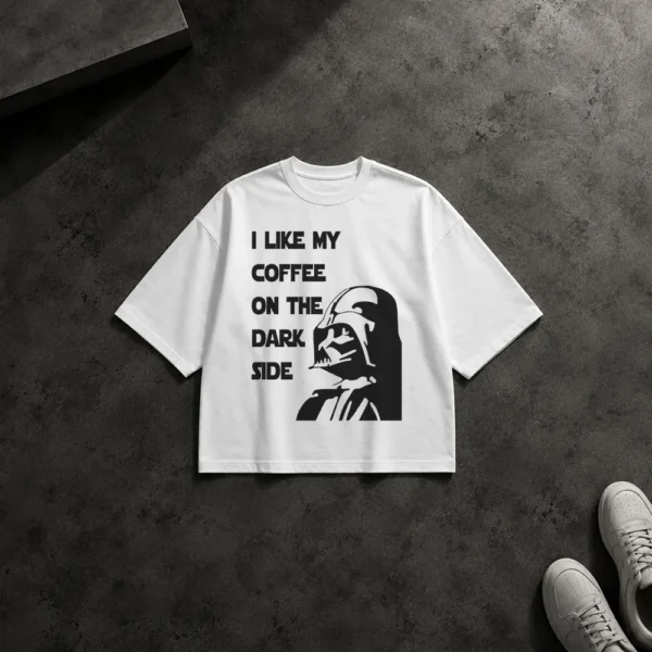 تیشرت باکسی جنگ ستارگان طرح I Like My Coffee on the Dark Side کد po7330