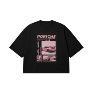 تیشرت باکسی پورشه طرح کلاژ خودرو اسپرت (Porsche) کد po734