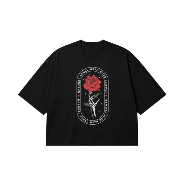 تیشرت باکسی گل رز طرح نوشته Don't Fool with a Rose کد po736